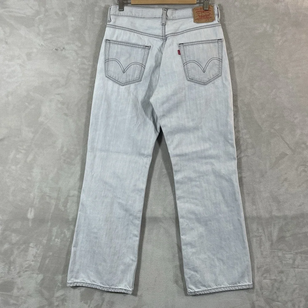 Vtg Levis 567 Jeans Mens 32x32 Low Loose Boot 2003 Y2K Faded Gray Denim